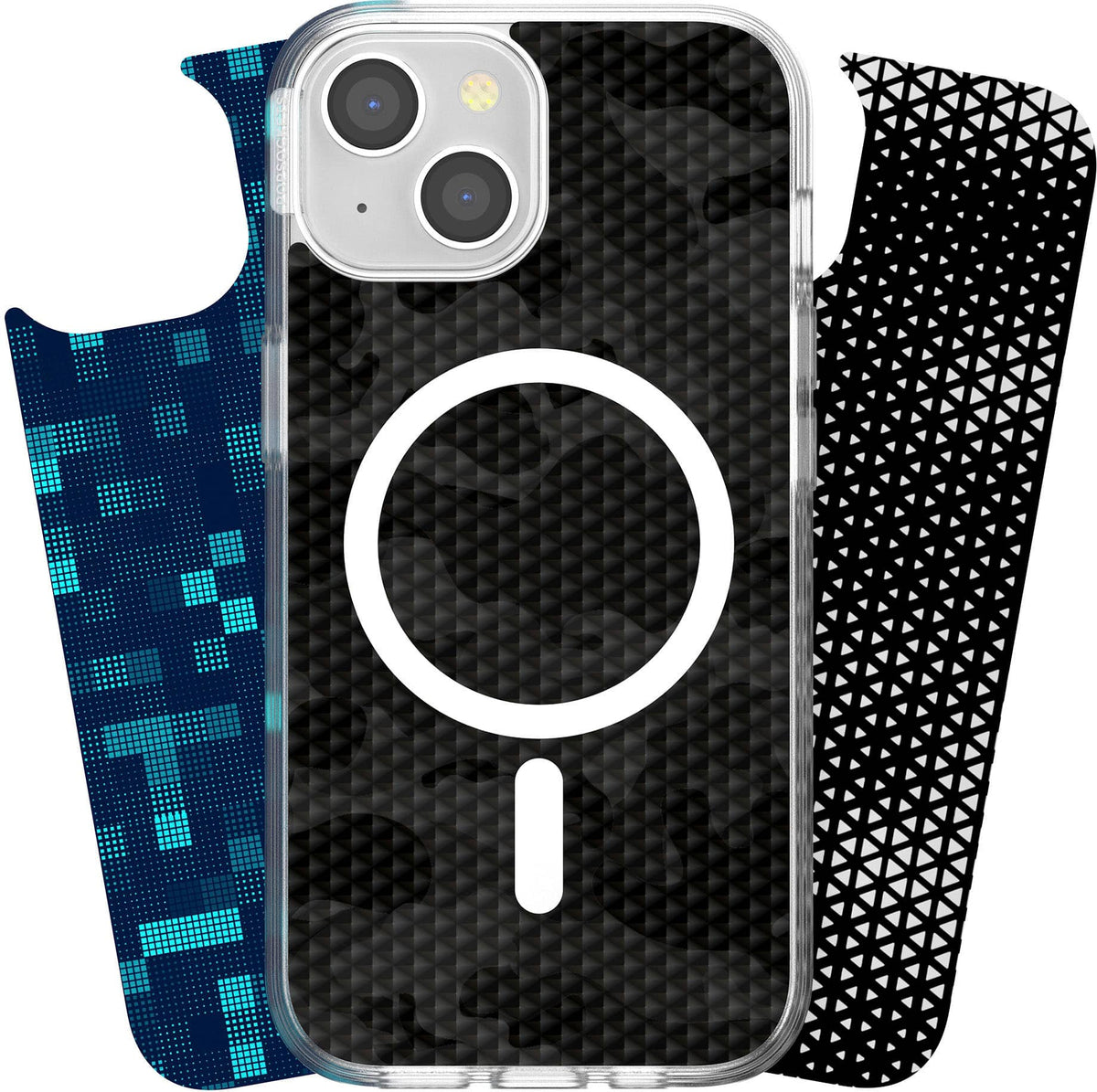 Looks iPhone 15 Swappable Graphic Case Inserts (3 per pack) - compatible with PopSockets PopCase only - Geo Collection