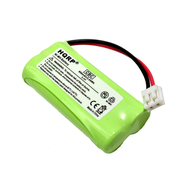 HQRP Battery

Ni-MH Battery

850mAh/2.4V

0.4Wh

Made in China

WARNING:
- Do not expose to temperatures above 60°C (140°F).
- Do not crush, puncture, or dispose of in fire.
- Do not attempt to disassemble.
- Do not expose to water.
- Do not dispose of in a fire or burn.

Replace only with the battery pack designed for this product.
