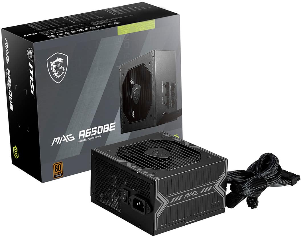 MSI - MAG A650BE 650W Non-Modular 80 Plus Bronze Power Supply - Black