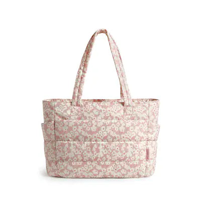 Bagsmart - Puffer 18L Medium Tote, Water-Resistant Floral Tote with 14" Laptop Compartment for Commute & Travel