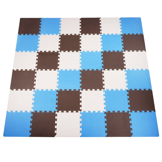 Front. BalanceFrom Fitness - BalanceFrom Fitness 36 Tile Thick Interlocking Puzzle Foam Exercise Play Mat - Multicolor.