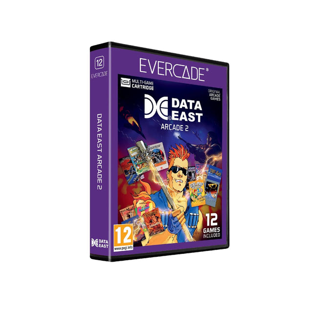 12 EVERCADE MULTI-GAME CARTRIDGE  
DATA EAST ARCADE 2  
12 ORIGINAL ARCADE GAMES INCLUDED  
www.pegi.info