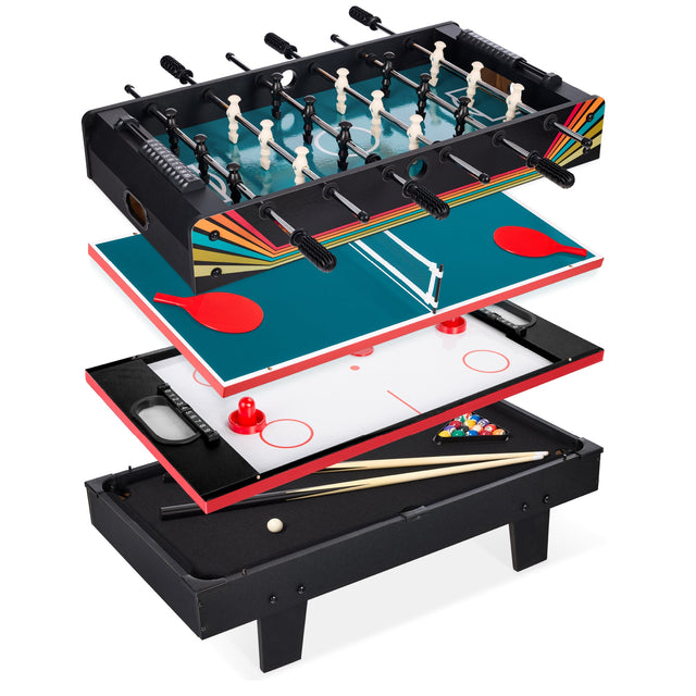 Front. Best Choice Products - Best Choice Products 4-in-1 Multi Game Table, Childrens Arcade Set w/ Pool Billiards, Air Hockey, Foosball - Arcade - Arcade.