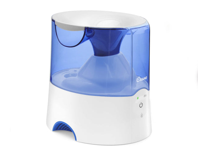 Front. CRANE - 0.5 Gal. Warm Mist Humidifier with 2 Speed Settings - Blue/White.