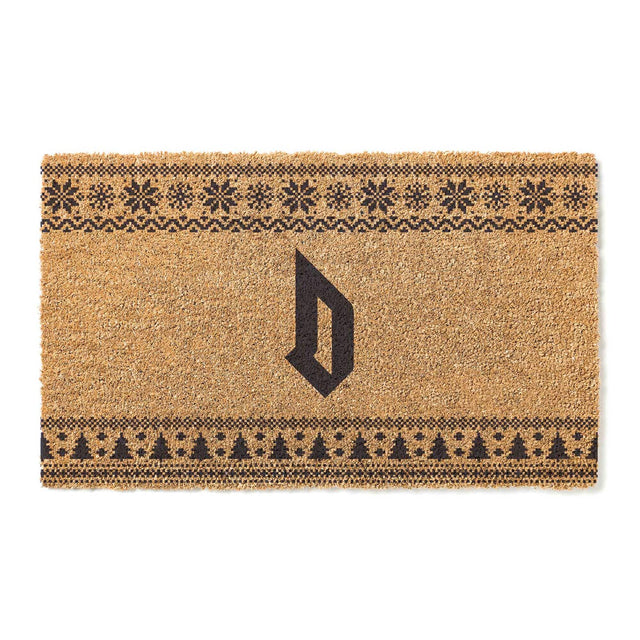 Front. Jardine - Duquesne Dukes 18" x 30" Holiday Coir Doormat - Brown.