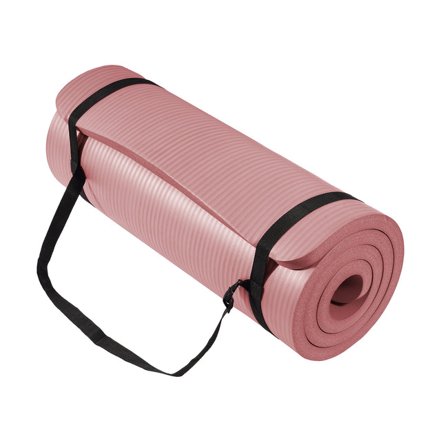Front. BalanceFrom Fitness - BalanceFrom Yoga Mat, 1-Inch Extra Thick Exercise Pilates Workout Mat, Pinkish - Pinkish.