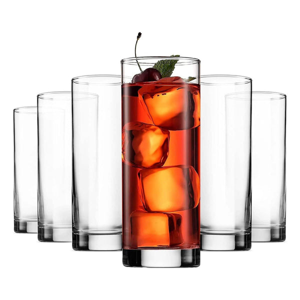 Bormioli Rocco - Cortina Cooler Glasses, 13.5 Oz, Set of 6, Dishwasher Safe - Clear