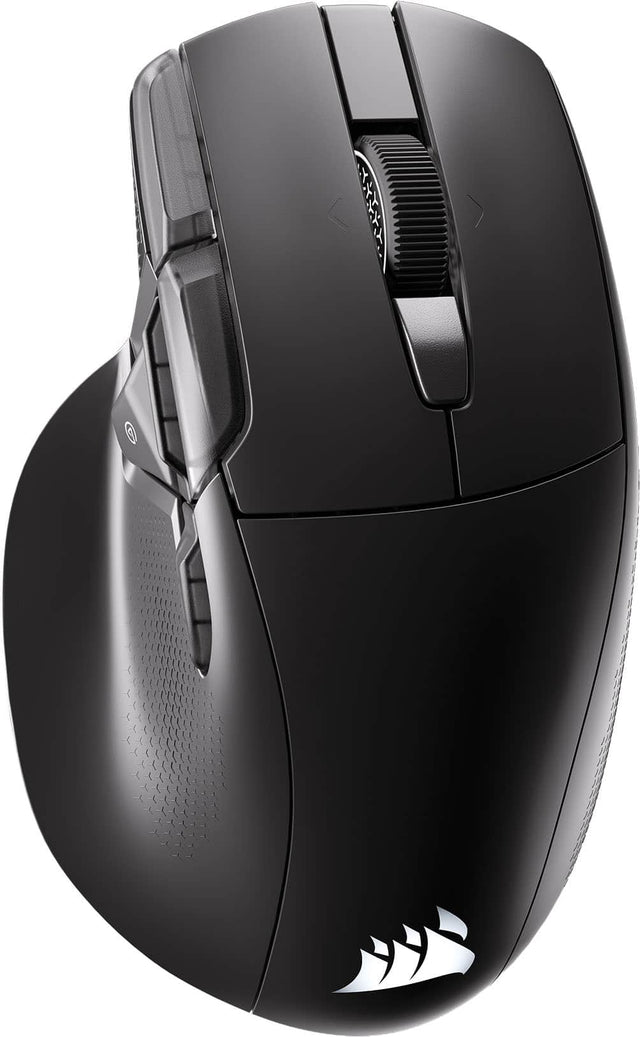 Front. CORSAIR - NIGHTSWORD v2 WIRELESS SD Stream Deck Gaming Mouse - Black.