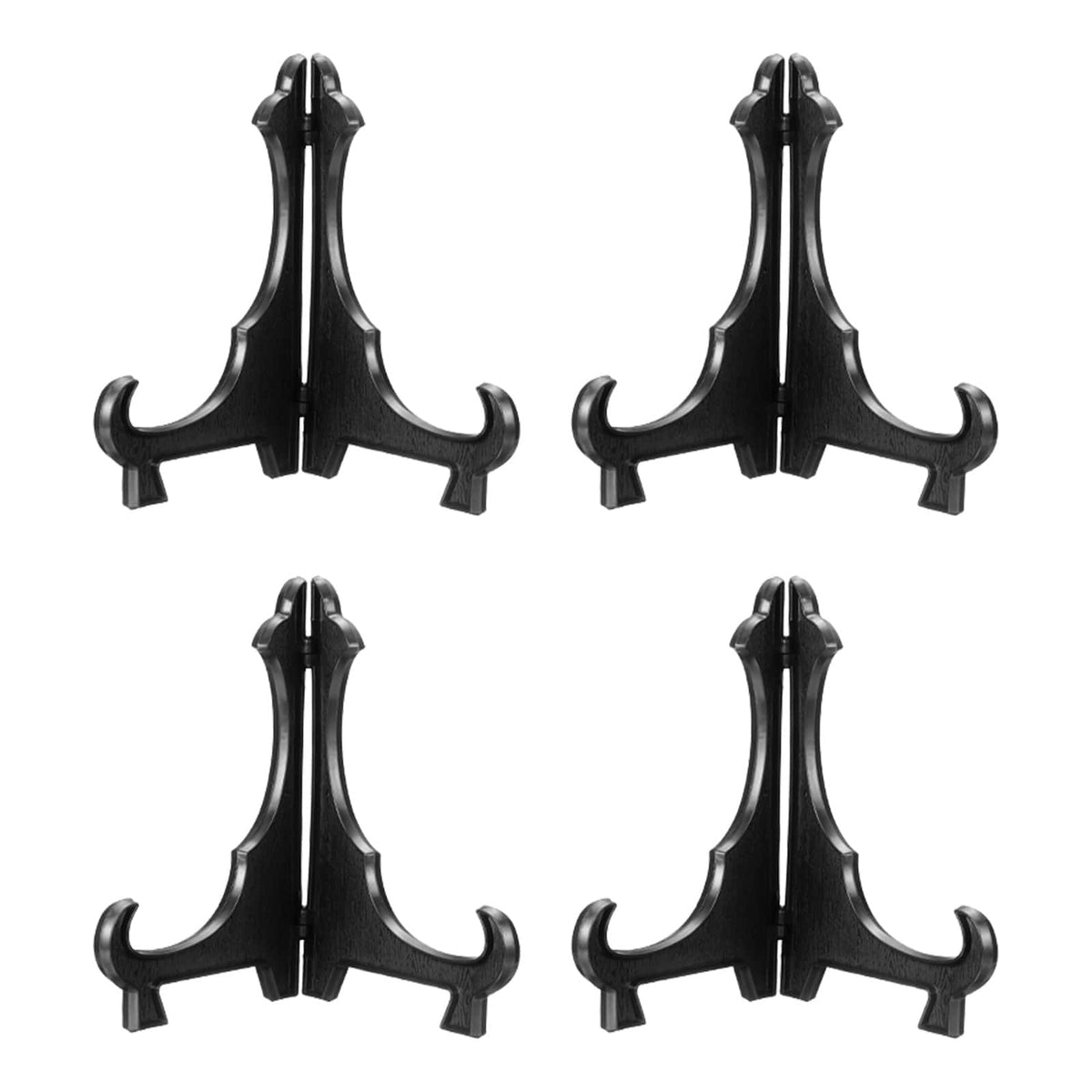 Unique Bargains - 4pcs Acrylic Easels Plate Stands 6.1 Inch Folding Display Stands Holder for Frames Pictures Magazines - Black