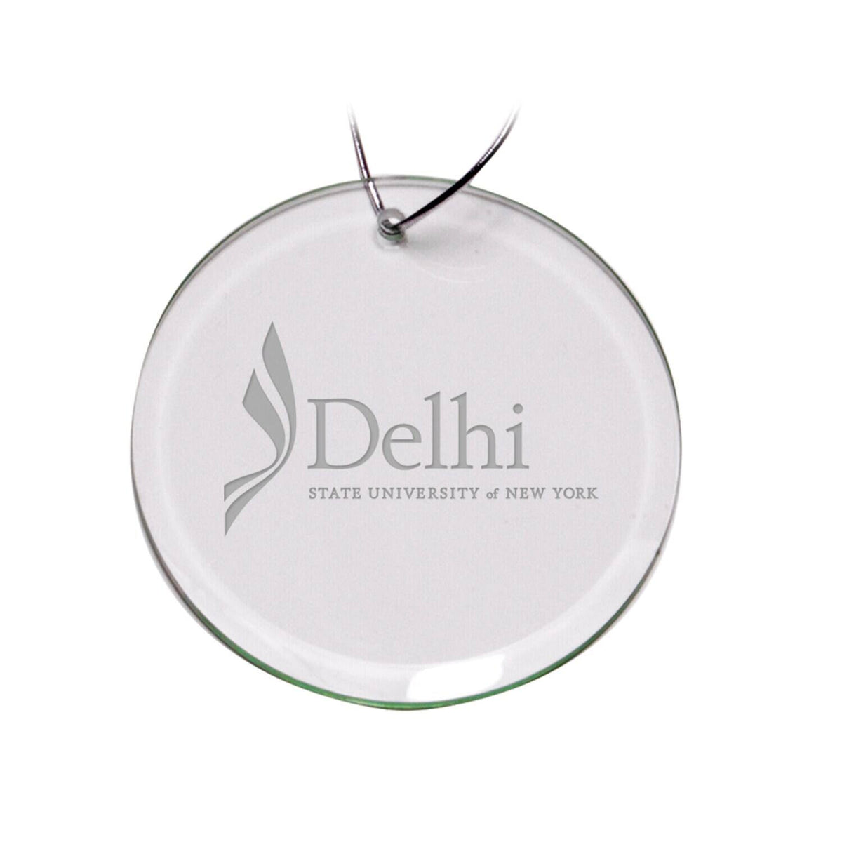 Jardine - SUNY Delhi Broncos 3'' Glass Round Ornament - Multicolor