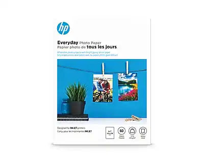 HP - Everyday Photo Paper, Glossy, 5" x 7", 60 Sheets/Pack