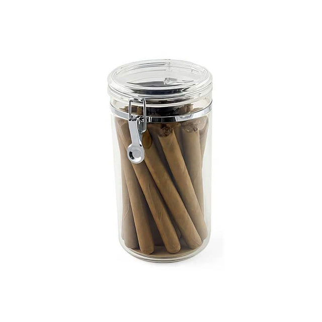 Front. Prestige - Acrylic Cigar Jar Humidors - Transparent Acrylic.