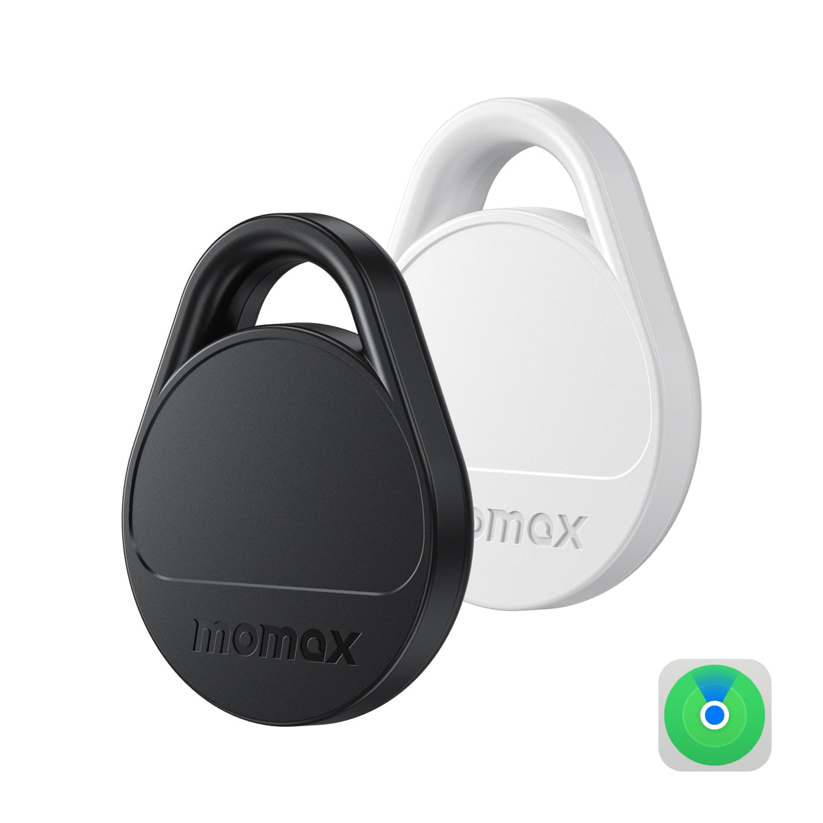 Momax - Tracker Electronics Key Finder Luggage Tracker, Backpack, Wallet, Pets Works with Apple Find My iOS Only -2 Pack - Not provided