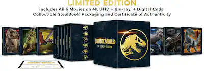 Jurassic World Ultimate Collection - Limited Edition 4K Steelbook (4K Ultra HD + Blu-ray + Digital) [UHD]