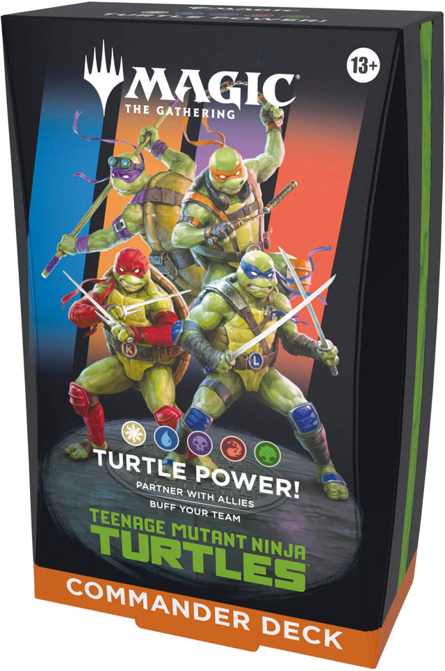 - Turtle Power! 13+ Magic the Gathering
- Partner with Allies
- Buff Your Team
- Teenage Mutant Ninja Turtles Commander Deck