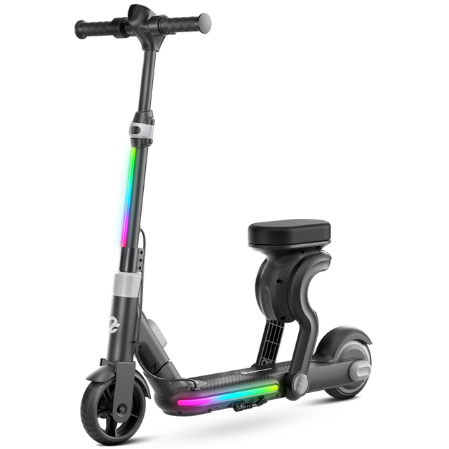 Front. Ecoroad - ECOROAD EK8 Foldable Kid Electric Scooter (200W Motor, 9 Miles Range, 10 MPH,  Bluetooth Music) - Black.