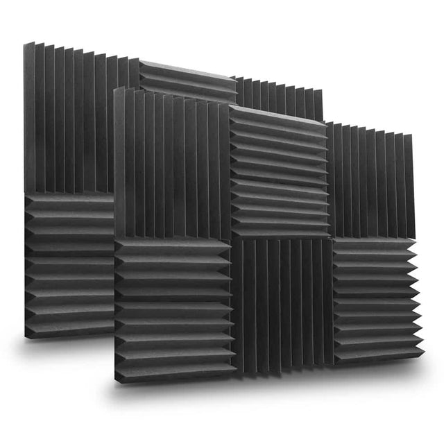 Front. Pyle - Pyle Wall Soundproofing Foam Panel Kit - 12 Pieces Wedged Audio Acoustic Sound Dampening Pad Panels Noise Isolation.