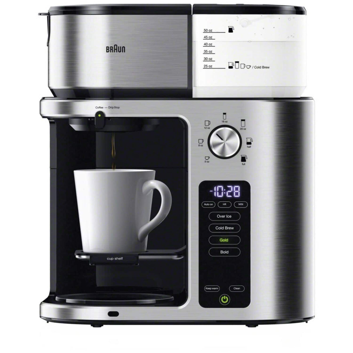 Braun - MultiServe KF9270 Drip Coffee Maker - Stainless Steel