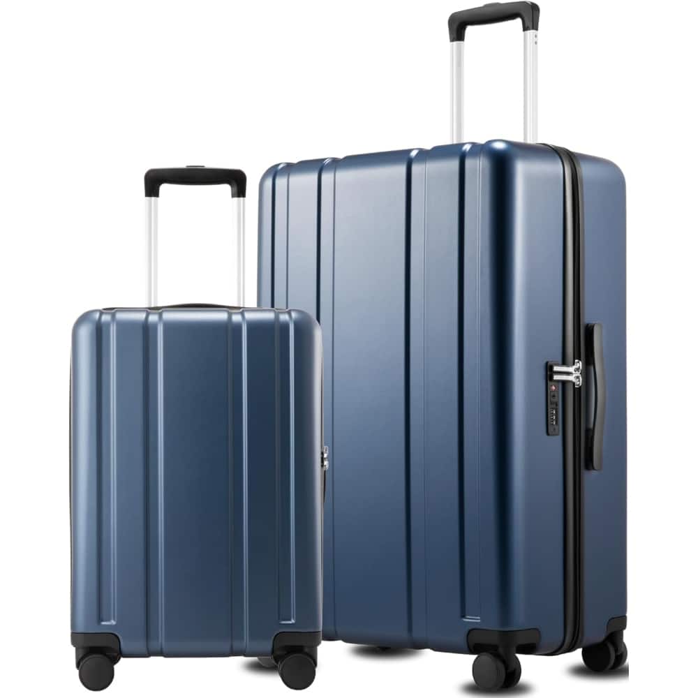 LUGGEX - 20"/28" 2-Piece Luggage Set L2 PC Hardside Suitcase with Spinner Wheels and TSA Lock - EX-Core - Blue