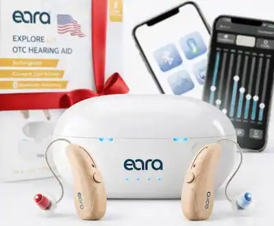 Eara - Premium Bluetooth Rechargeable OTC Hearing Aids with APP Control & Self-Fitting, Phone Call & Music, FDA Registered