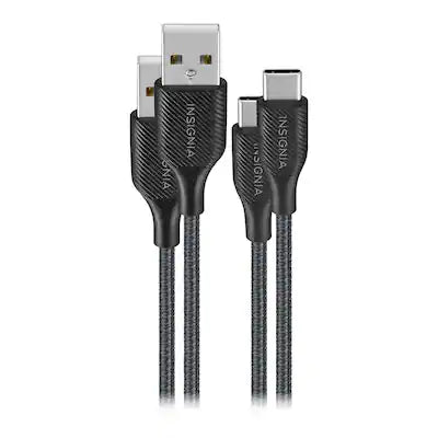 Insignia™ - 6' USB to USB-C Braided Charge-and-Sync Cables (2-Pack)