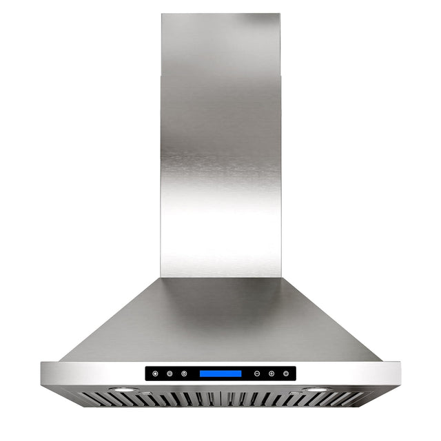 Front. Onefly - 30 inches - Convertible - Wall Mount Range Hood - Stainless steel.
