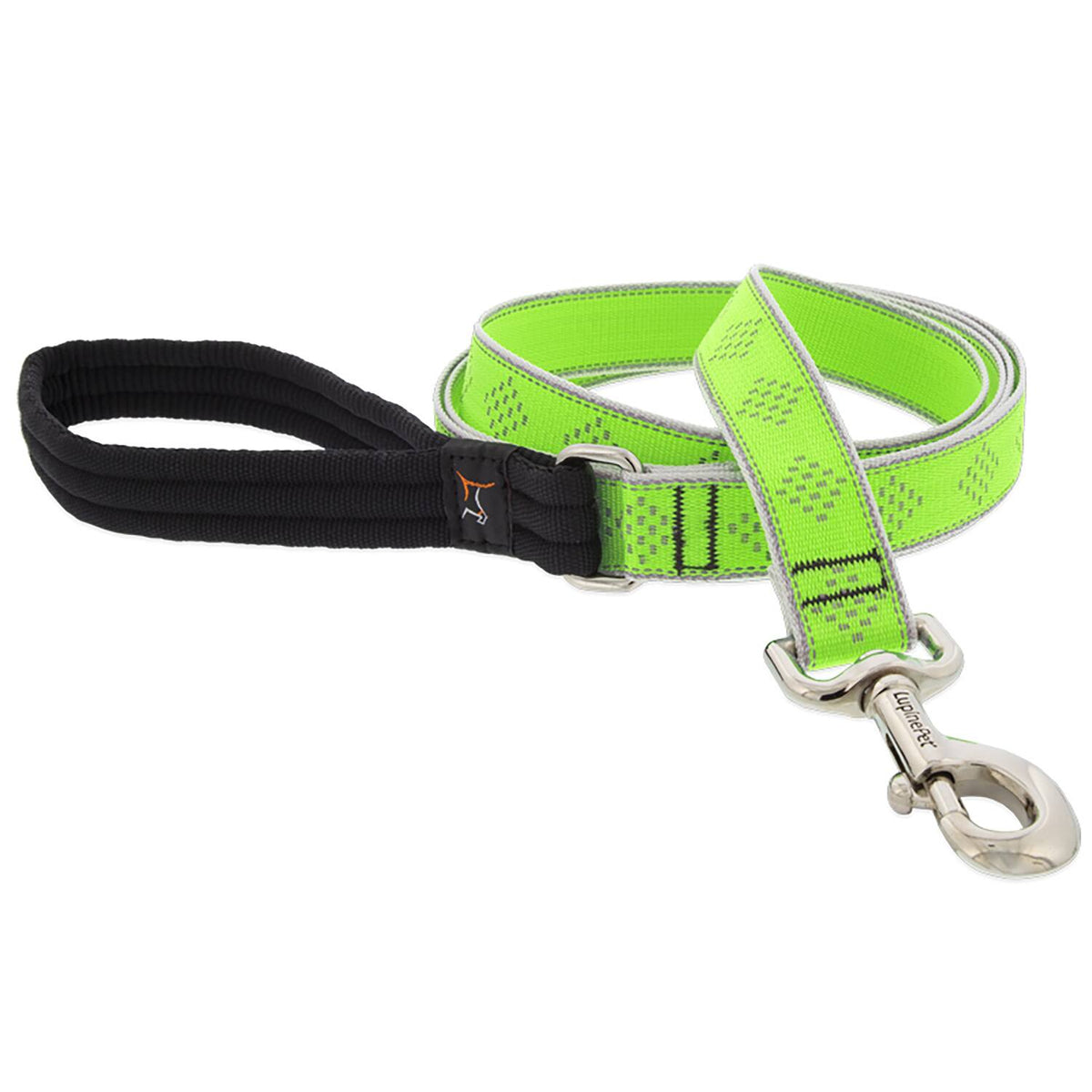 LupinePet - Reflective Diamond Nylon Dog Leash - Green