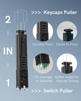 Womier - 2-in-1 Switch Puller and Keycap Puller for Mechanical Keyboard, One-Press Eject Design for Fast & Stable Removal