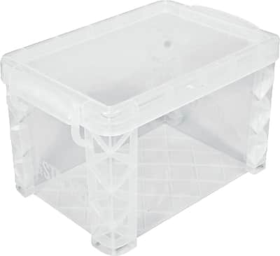 Front. Advantus - Plastic Index Card Storage Box, 500-Card Capacity - Clear.