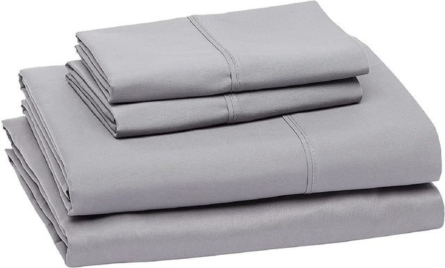 Front. J&V TEXTILES - 1000 Thread Count Deep Pocket Luxury Sheets - Gray - Gray.