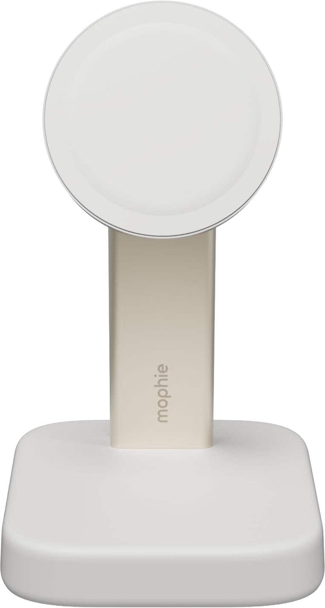 Front. mophie - Qi2 Charging stand white - White.