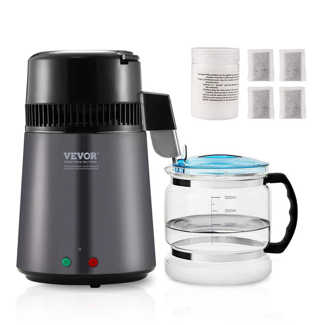 VEVOR  
TOUGH TOOLS & HALF PRICE  

Technical Support and E-Warranty Certificate: www.vevor.com/support  

3000ml  
2500ml  
2000ml  
1500ml  

Please note that this product can be applied to:  
(1) Stainless steel surfaces of the labware  
(2) Glassware  
(3) Plasticware  
(4) Rubberware  
(5) Ceramics  
(6) Textiles  
(7) Wood  
(8) Leather  
(9) Painted surfaces  
(10) Vinyl  
(11) Rubber  
(12) Plastic  
(13) Metal  
(14) Glass  
(15) Ceramic  
(16) Wood  
(17) Leather  
(18) Painted surfaces  
(19) Vin