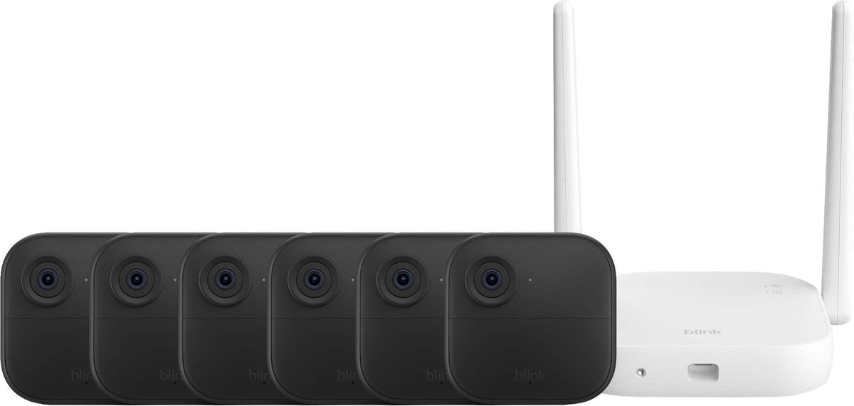 Blink - Outdoor XR+ — Extended Range Battery-Powered Outdoor 4 Camera with 10x security coverage — 6 camera system - Black