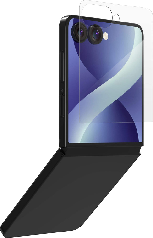 Front. ZAGG - Glass Elite Screen Protector for Samsung Galaxy Z Flip8 - Clear.