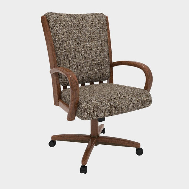 Front. Chromcraft - Chromcraft Baylor Collection CM177 Quick Shipping Chair in Walnut Finish - Beige.