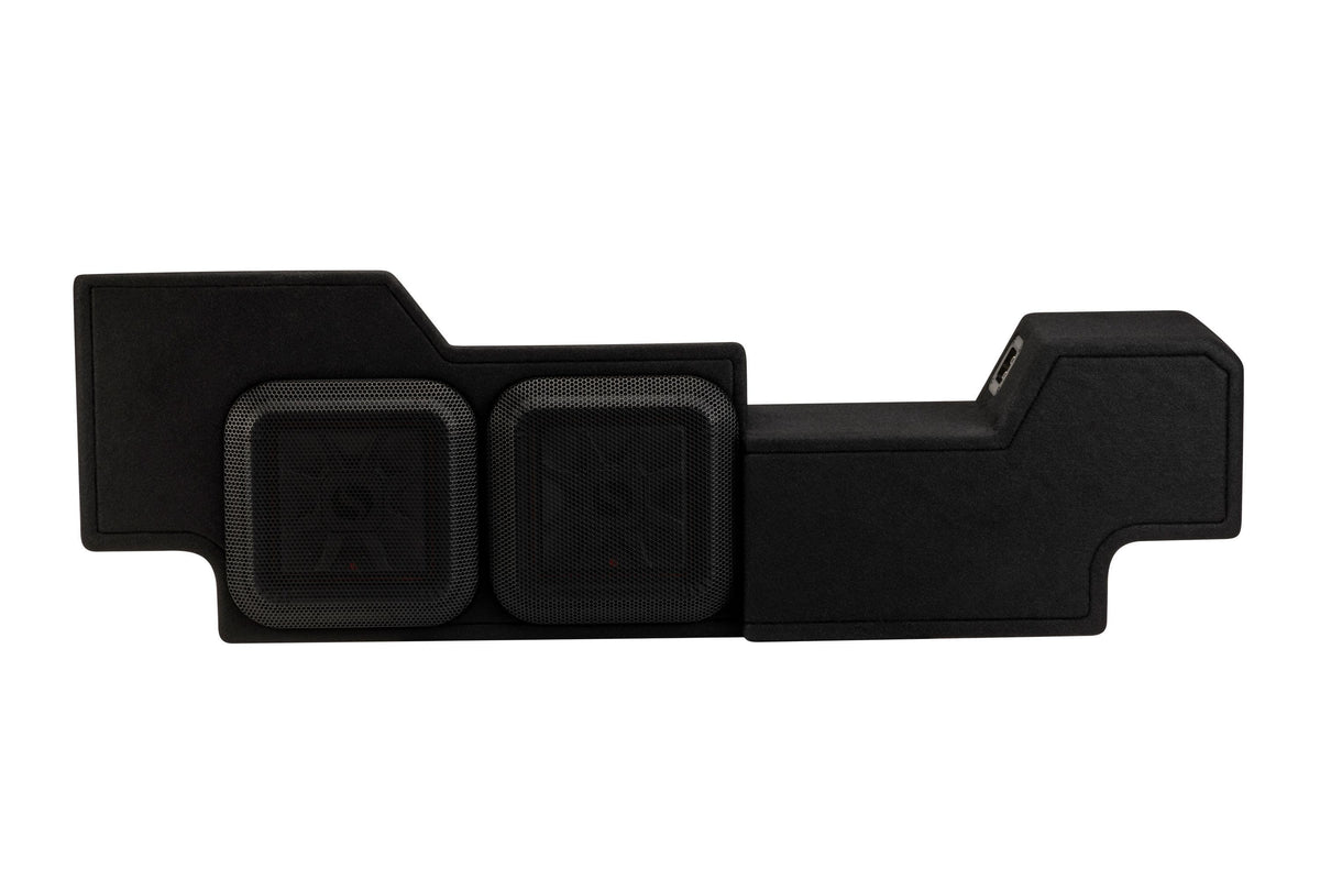 KICKER - L7T 5th Generation Custom Fit Dual 10" 2-Ohm Down Firing Enclosure Subwoofer for Select Dodge Rams - Black