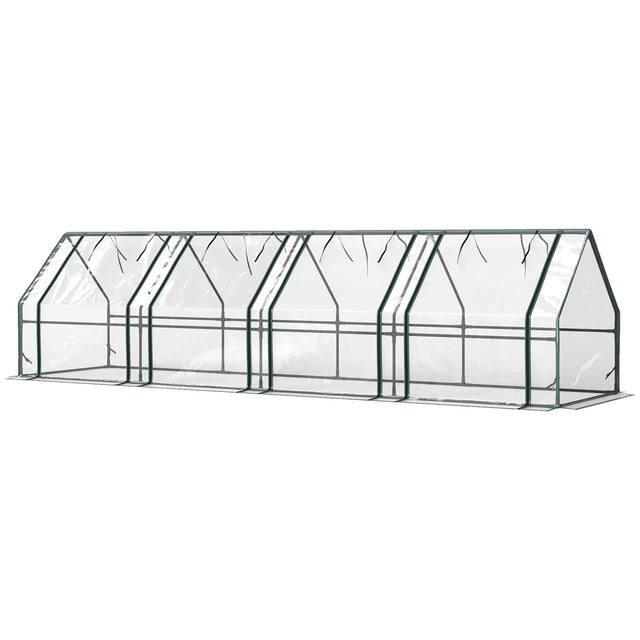 Front. Outsunny - Mini Greenhouse, Outdoor Garden with Large Zipper Doors and Water/UV PVC Cover - Clear.