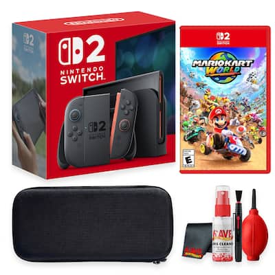 Nintendo - Switch 2 Video Game System Bundle With Carrying Case + Cleaning Kit + Nintendo Mario Kart World for Switch 2