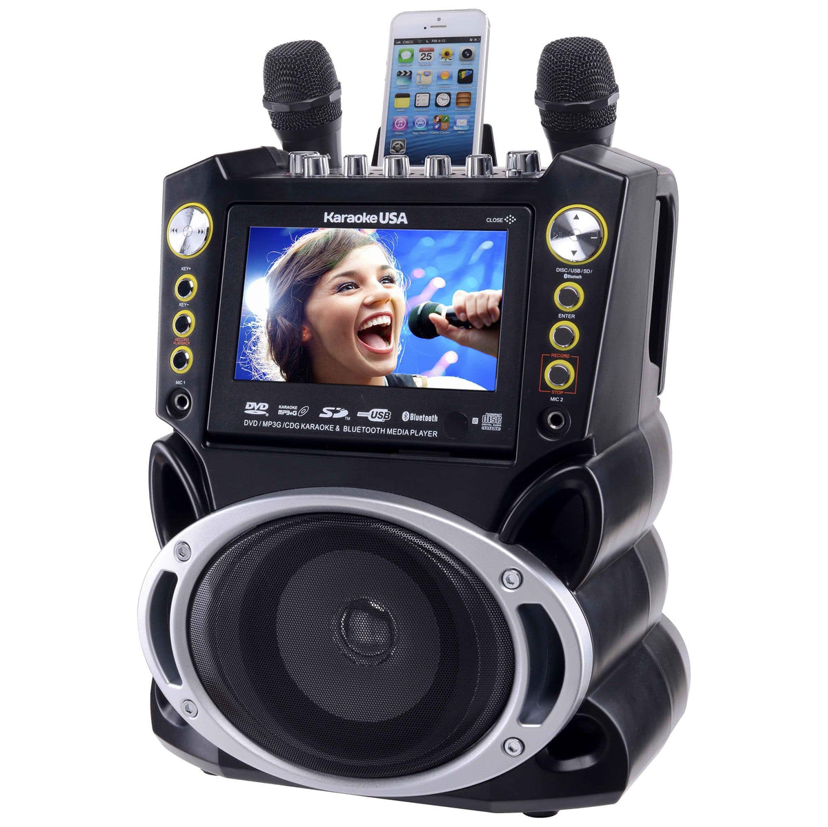 Karaoke USA - GF844 KARAOKE MACHINE WITH DVD/CDG/MP3G