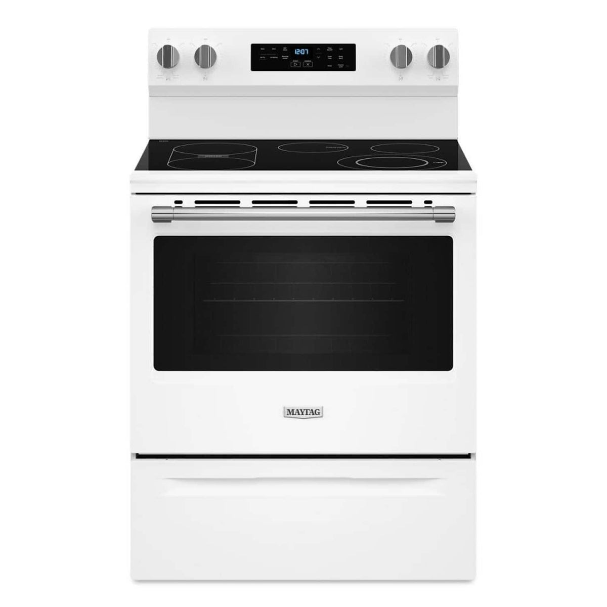 Maytag - 30 inch Wide 5 elements 5.3 cu. ft. Electric Range With No Preheat Air Fry and Air Baking - White