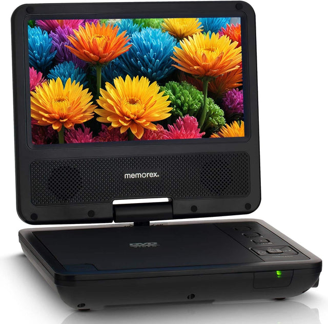Front. Memorex - Memorex SDV07 7inch Portable DVD Player with Swivel Screen - Black.