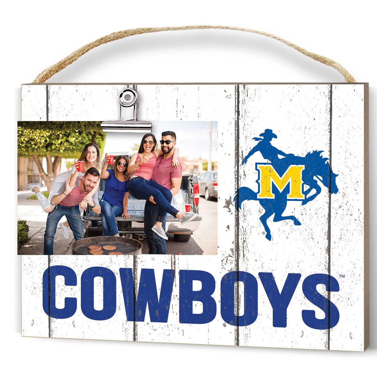 Jardine - McNeese State Cowboys 8" x 10" Weathered Clip It Frame - White