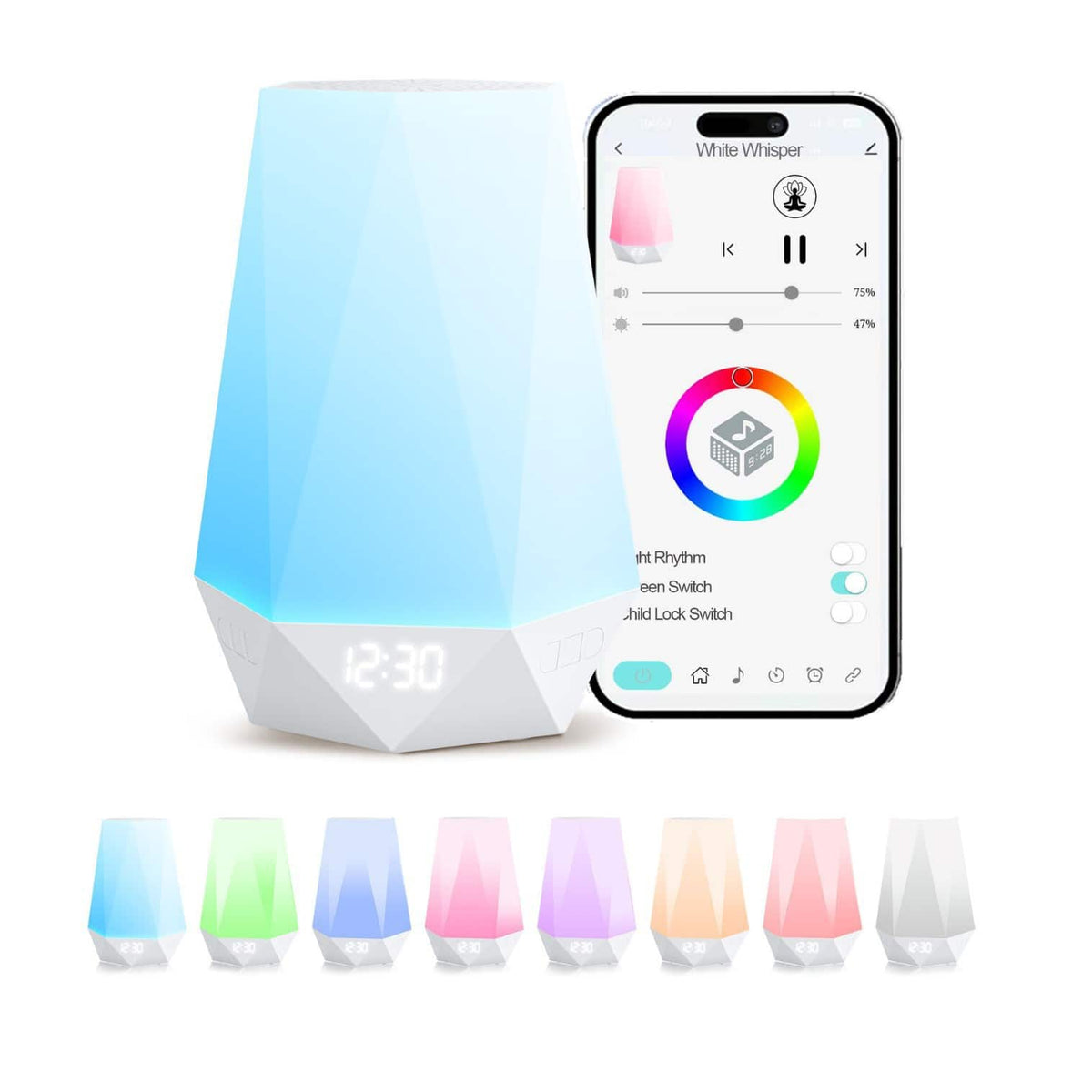 COWIN - Baby Sound Machine Night Light Sleep Trainer Noise Soother Scheduled Shutdown Wireless Operational - White