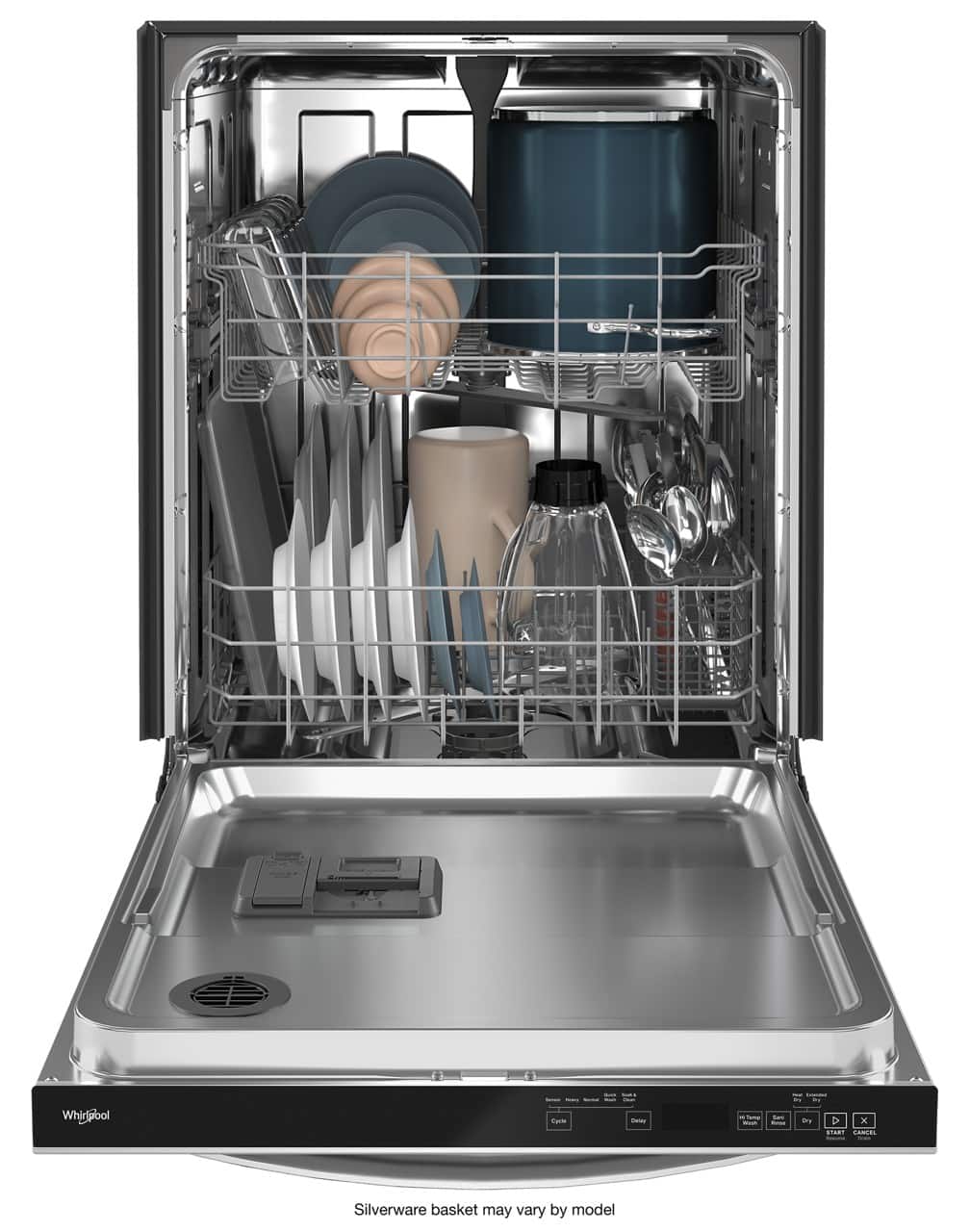 Whirlpool - 24 inch Top Control Built-In Stainless Steel Tub Dishwasher with Large Capacity Tall Top Rack and 50 dBA - Stainless Steel
