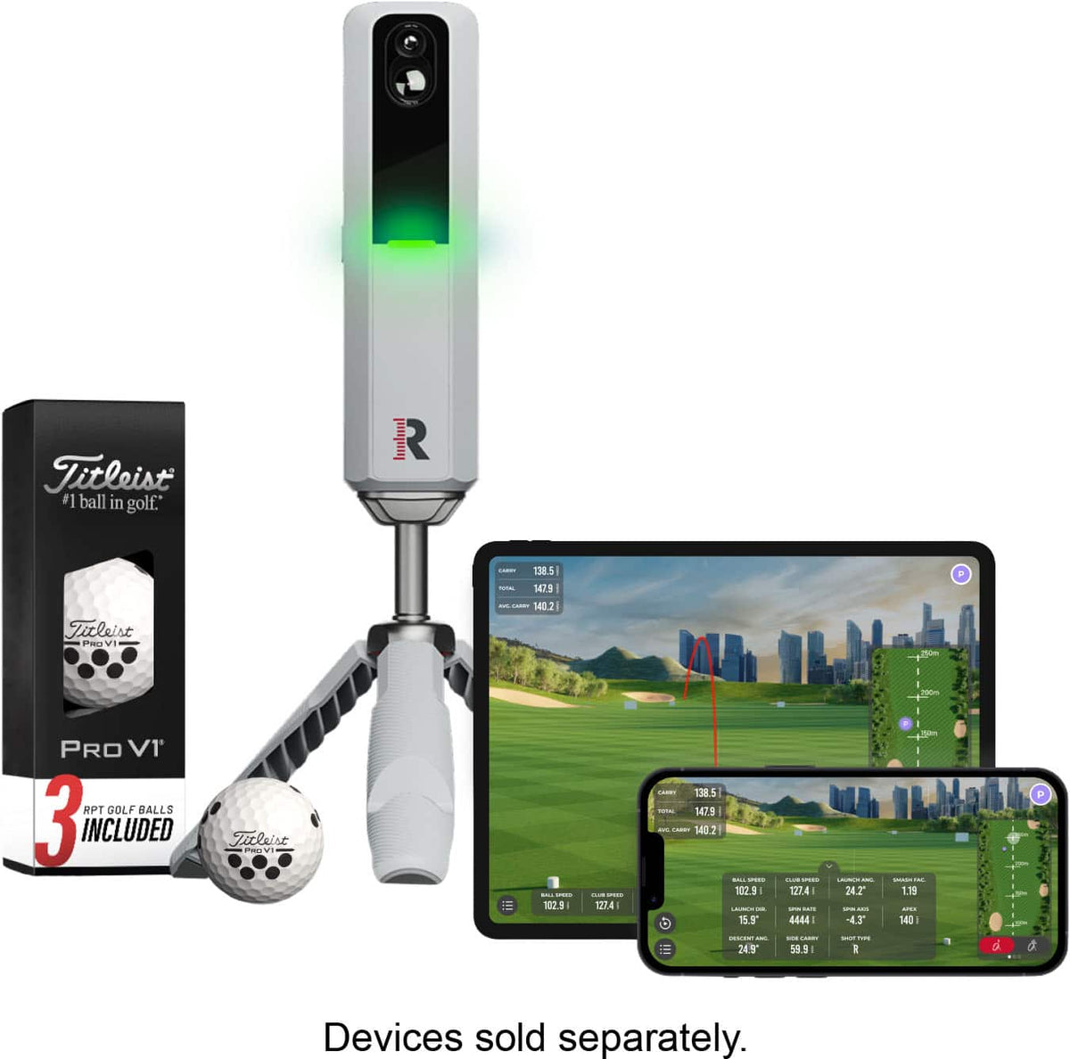 Rapsodo - MLM2PRO Golf Launch Monitor w/ Titleist 2025 Pro V1 Golf Balls - Silver