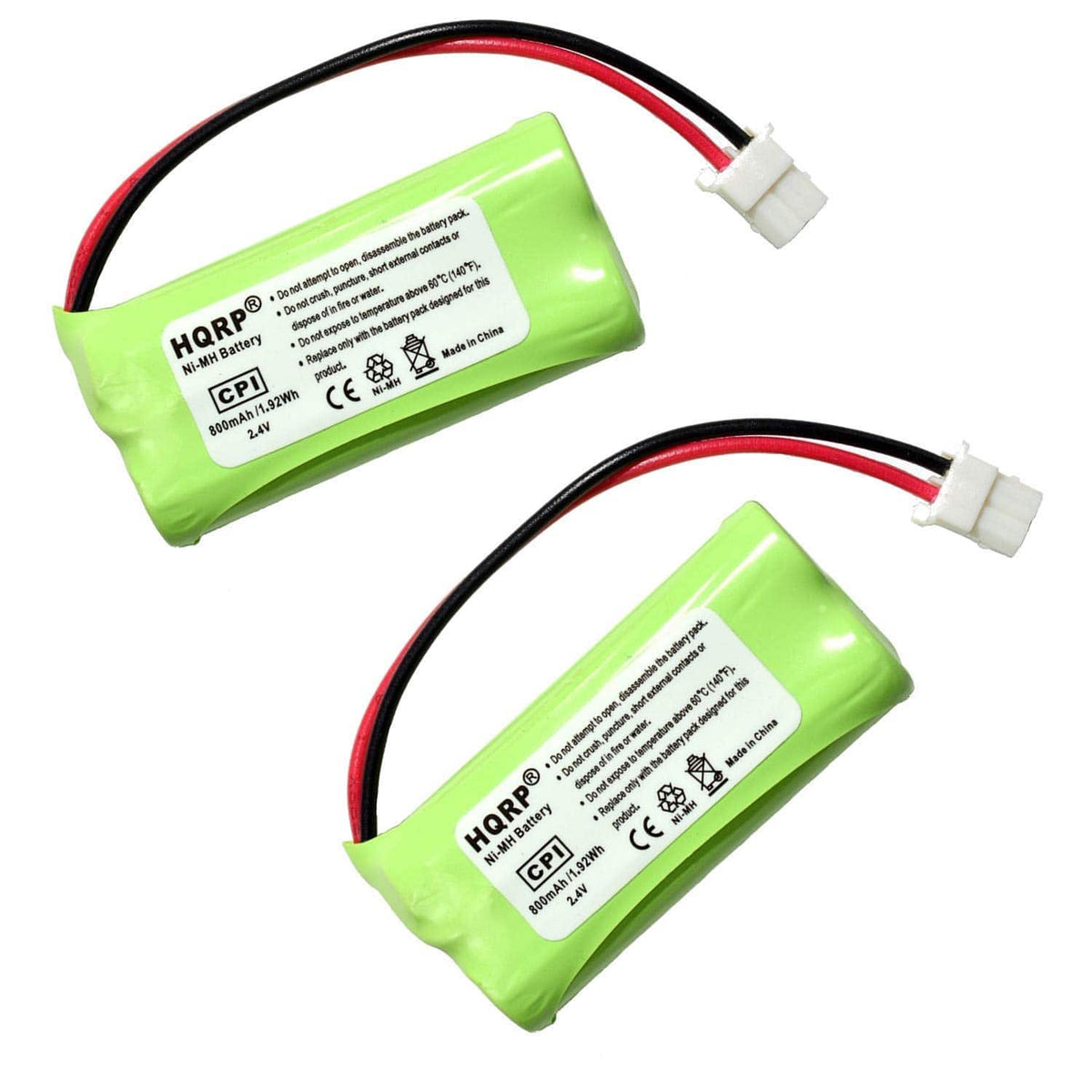 HQRP - Cordless Phone Battery Pack 2-Pack 2.4 V 800 mAh NiMH for VTech CS6328 CS6329 LS6325