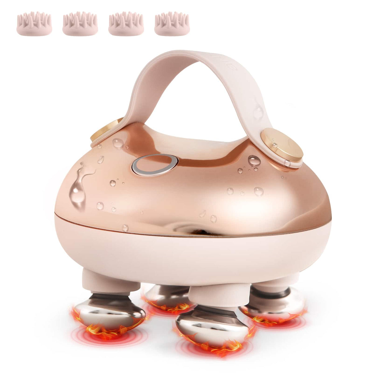 Arboleaf - Heated Scalp Massager, Cordless Kneading Head Massager, 4 Detachable Silicone Claws, Cat Brush - Pink