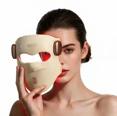 Arivea - Wireless Red Light Therapy Mask for Face, Lightweight 4D LED Face Mask with Dual Near Infrared Light, Flexible Silicone