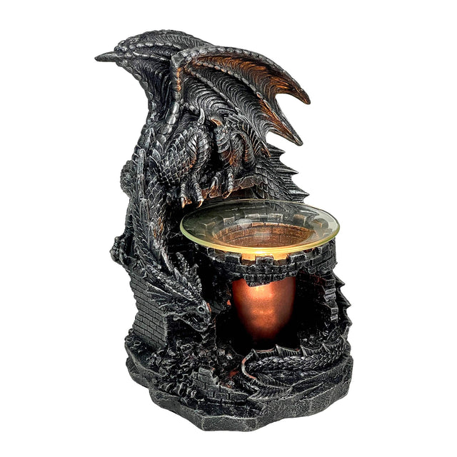 Front. World of Wonders - Fragrance of the Fierce Dragon Castle Guardian Electric Oil Burner - Black.
