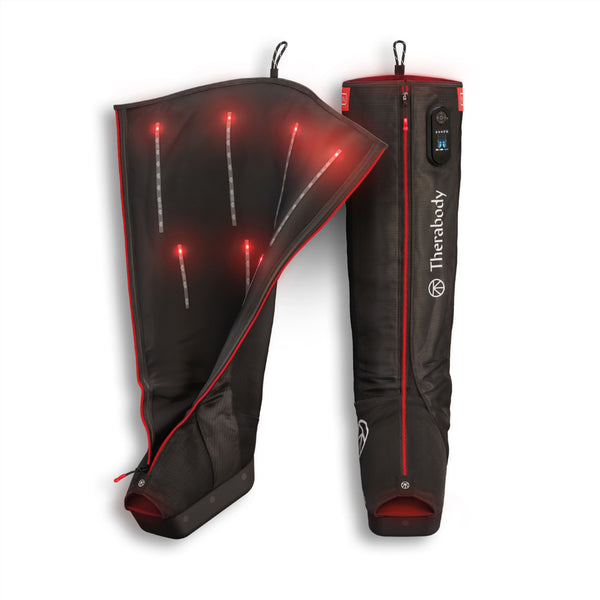 Therabody - JetBoots PRO Plus - Wireless Compression Boots With Vibration & Infrared LED Light - Regular - Black
